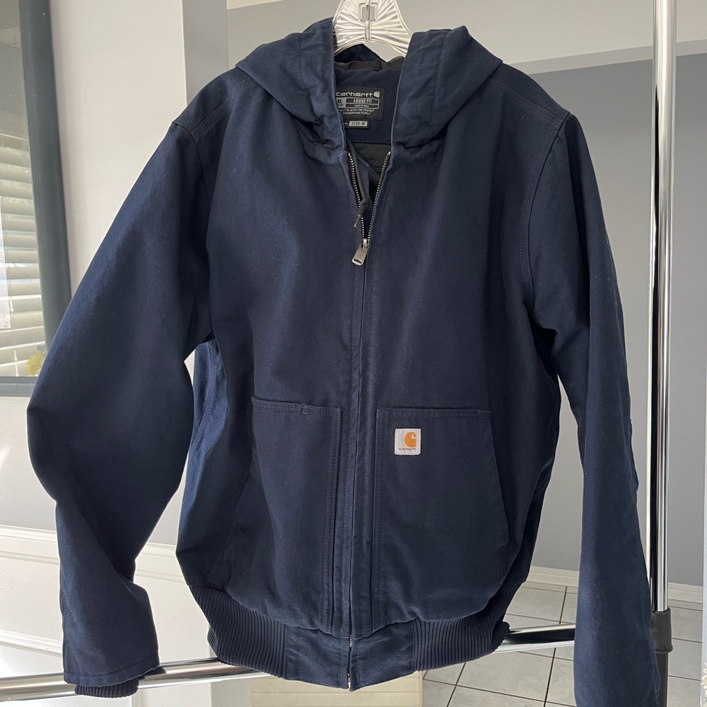 Carhartt Women’s Loose Fit Hooded Jacket Navy Blue XL Like New - Picture 2 of 5